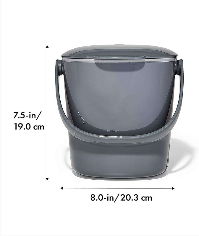 OXO Good Grips Easy-Clean Compost Bin, Charcoal - 0.75 GAL - Image 3