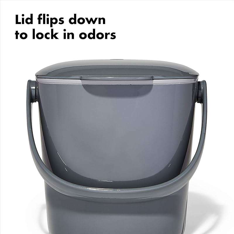 OXO Good Grips Easy-Clean Compost Bin, Charcoal - 0.75 GAL - Image 6