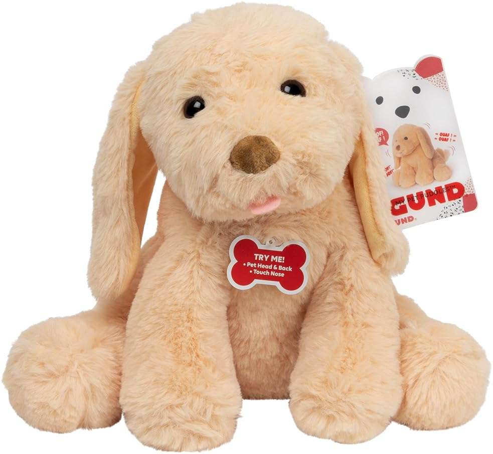 GUND Baby My Pet Puddles Animated Plush, Premium Stuffed Animal Barking Plush Puppy Dog for Ages 1 and Up, Yellow, 12” - Image 8