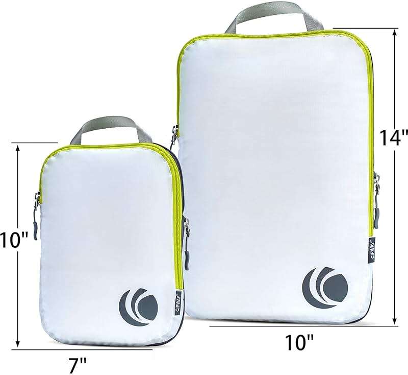 Cipway - 5 Set Compression Packing Cubes for Travel, Ultralight Packing Organizers for Luggage Suitcase & Backpack (White), L - Image 2