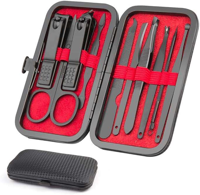 OKOMER Nail Clipper Set - Professional Manicure Set 10 PCS Stainless Steel Nail Kit with Travel Case, Nail Clippers Set Gift for Men Women - Image 1