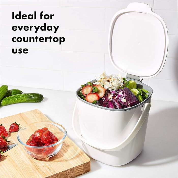 OXO Good Grips Easy-Clean Compost Bin, White - 0.75 GAL - Image 4