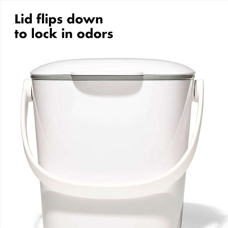 OXO Good Grips Easy-Clean Compost Bin, White - 0.75 GAL - Image 5