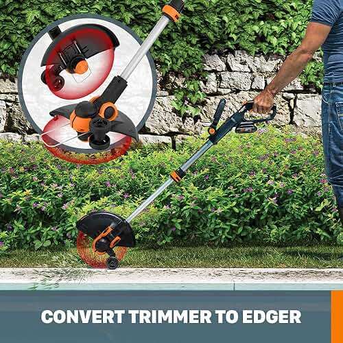 Worx Cordless String Trimmer & Lawn Edger, 12" Electric Weed Wacker with Command Feed, 20V Weed Eater with 5.5 LBS, Battery & Charger Included, WG163.8 - Image 3