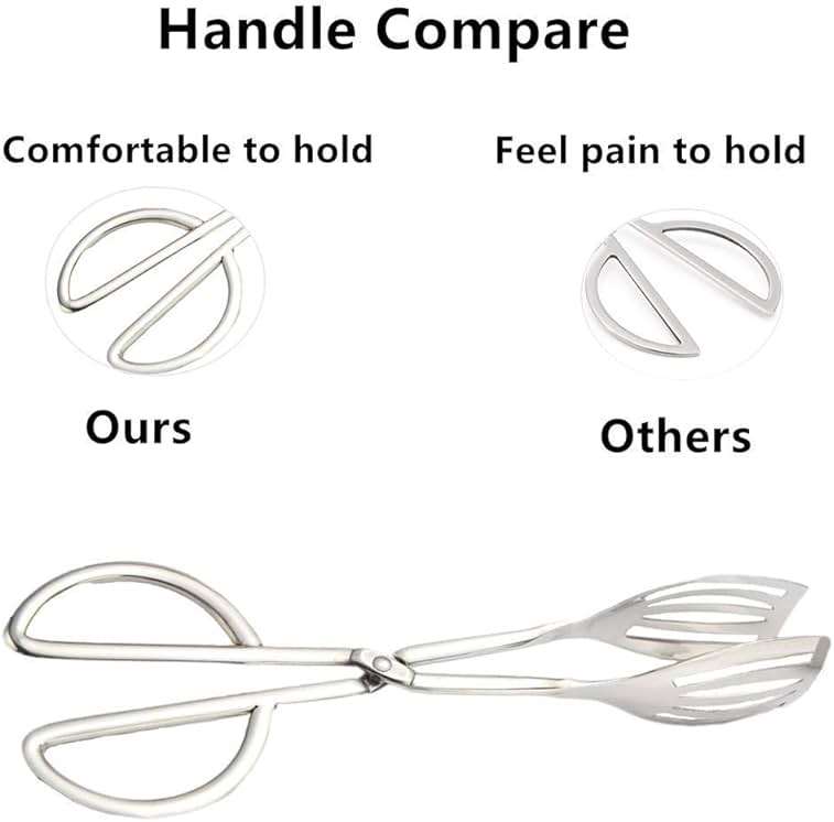 2-PACK Salad Tongs for Serving Buffet Party Catering with Stainless Steel Cooking Kitchen Tongs 10.3" - Image 4