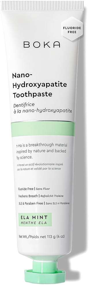 Boka Fluoride Free Toothpaste, Nano Hydroxyapatite Toothpaste, Appropriate for Sensitive Teeth - for Adult, Kids Oral Care - Ela Mint Flavor, 4 Fl Oz 1Pk US Manufactured - Image 1