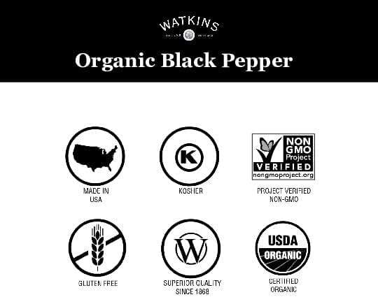 Watkins Gourmet Spice, Organic Ground Black Pepper, Bulk Food Service Size, 15.7 oz (Pack of 1) - Image 7