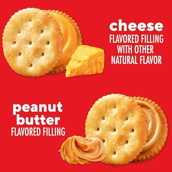 RITZ Peanut Butter and Cheese Sandwich Crackers Variety Pack, Lunch Snacks, 32 Snack Packs (6 Crackers Per Pack) - Image 4