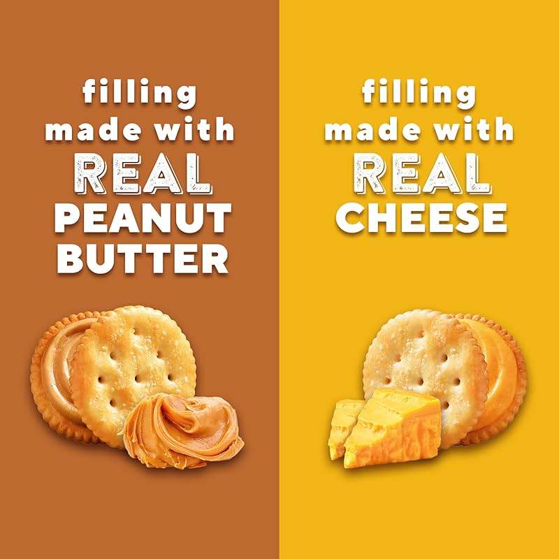 RITZ Peanut Butter and Cheese Sandwich Crackers Variety Pack, Lunch Snacks, 32 Snack Packs (6 Crackers Per Pack) - Image 5