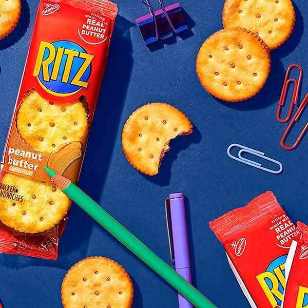 RITZ Peanut Butter and Cheese Sandwich Crackers Variety Pack, Lunch Snacks, 32 Snack Packs (6 Crackers Per Pack) - Image 9