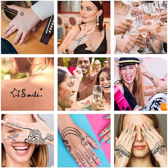 Koogel 18 Sheets 97PCS Henna Tattoo Stencil Kit, Reusable Mehndi Templates for Bridal Mehndi & Music Festivals — Indian Wedding, Bachelorette Party, Summer Body Art, Women Girls Kids - Image 3