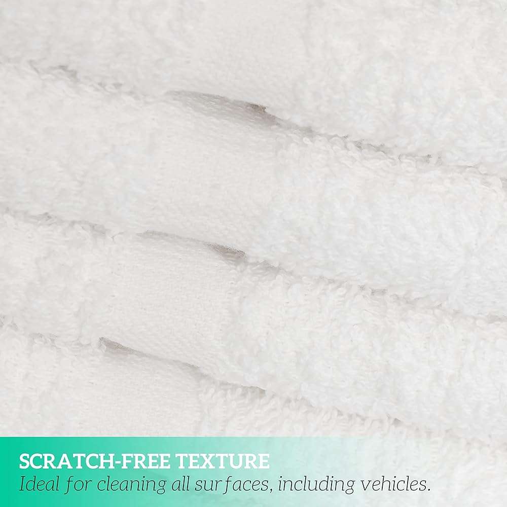 GREEN LIFESTYLE Washcloths 12" x 12" 50 Pack - 100% Cotton Wash Cloths, Bulk Washcloths, Face Towels Cotton, Soft Absorbent Bath Washcloths for Body, Face and Bathroom Use (White) - Image 7