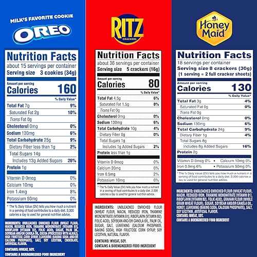 OREO Cookies, RITZ Crackers, Honey Maid Graham Crackers Variety Pack, Family Size, 3 Packs - Image 2