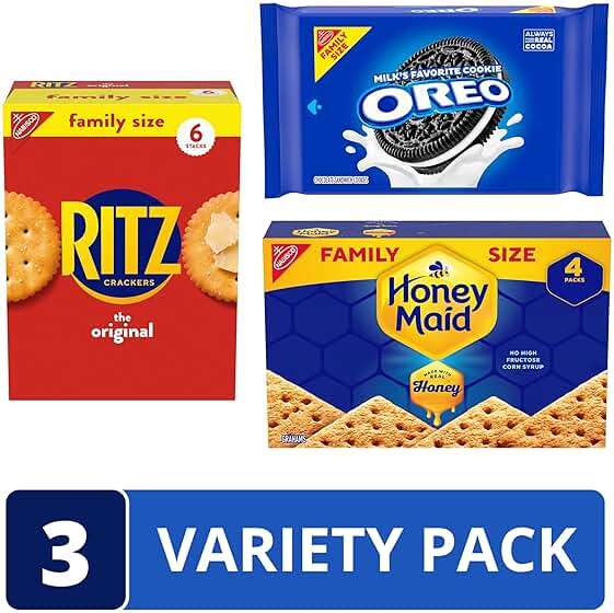 OREO Cookies, RITZ Crackers, Honey Maid Graham Crackers Variety Pack, Family Size, 3 Packs - Image 3