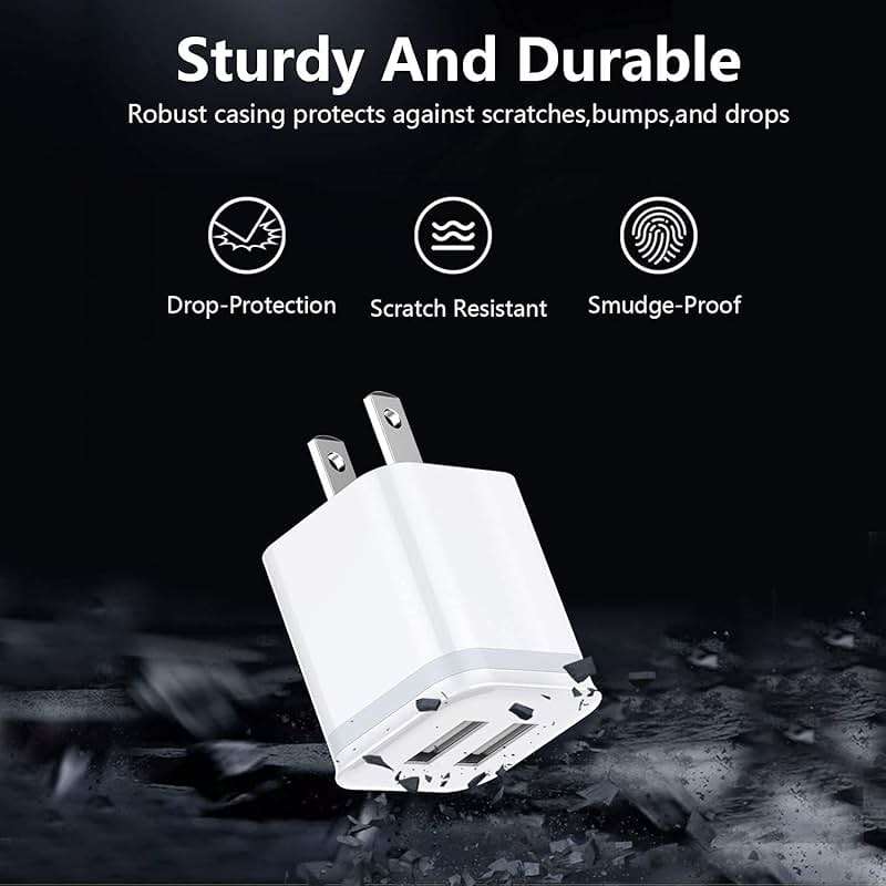 USB Wall Charger, 5-Pack 2.1A/5V Dual Port USB Cube Power Adapter Charger Plug Charging Block Replacement for iPhone Xs/XR/X, 8/7/6 Plus, Samsung, HTC, LG, Moto, Android Phones - Image 7