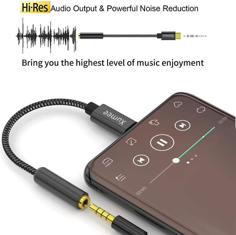 USB C to 3.5mm Headphone Adapter - USB Type C to AUX Audio Jack Hi-Res DAC Dongle Cable Cord Compatible with iPhone 16/15 Pro Max, Samsung Galaxy S25 S24 S23 S22 FE Ultra - Image 3