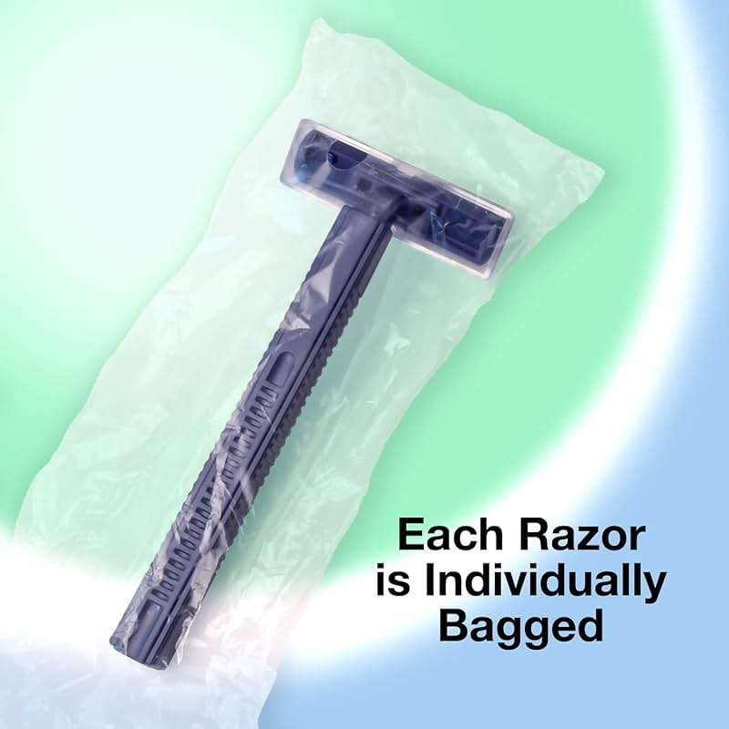 Freshscent (144 Pack) Individually Wrapped Twin Blade Razors with Clear Safety Cap, Disposable, Bulk Packed, Sold by the Case. Unisex. - Image 6