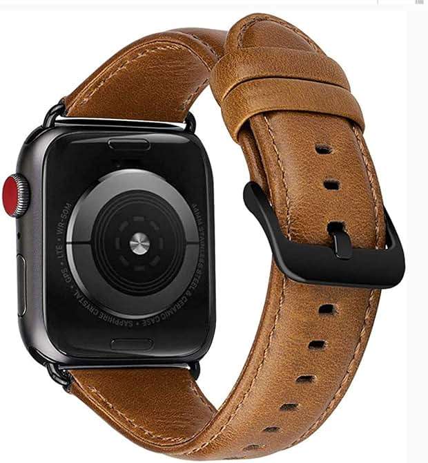 MroTech Leather Bands Compatible with Apple Watch 49mm 45mm 44mm 42mm Band for Men Women, Vintage Genuine Wristband Replacement Band for iWatch Series 9 8 7 6 5 4 3 2 1 and SE SE2 Ultra Ultra2 Straps - Image 2