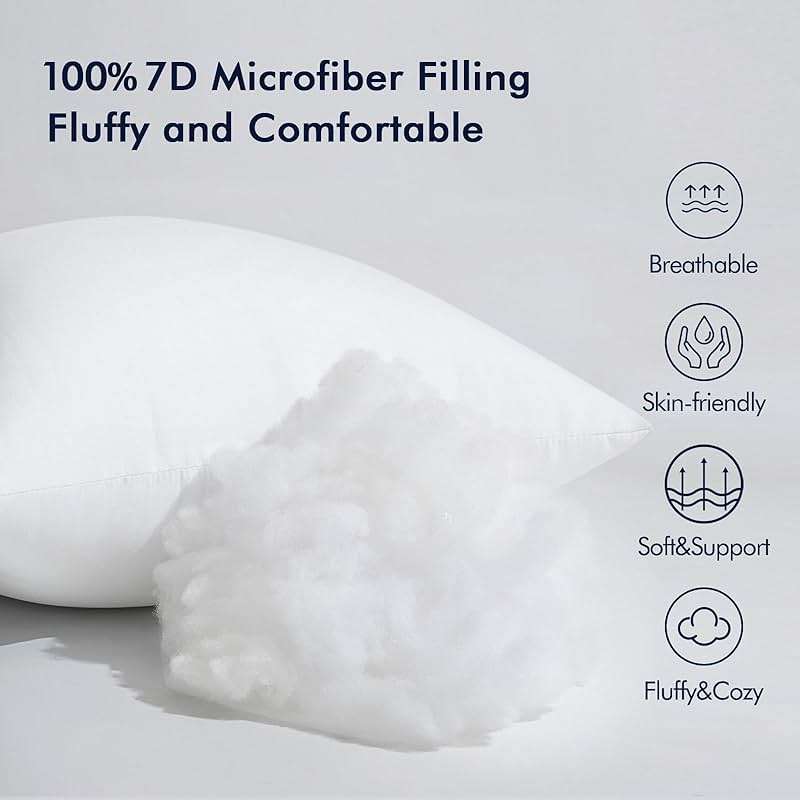 MIULEE Throw Pillow Insert Premium Pillow Stuffer Sham Rectangle for Decorative Cushion Bed Couch Sofa 12x20 Inch - Image 3