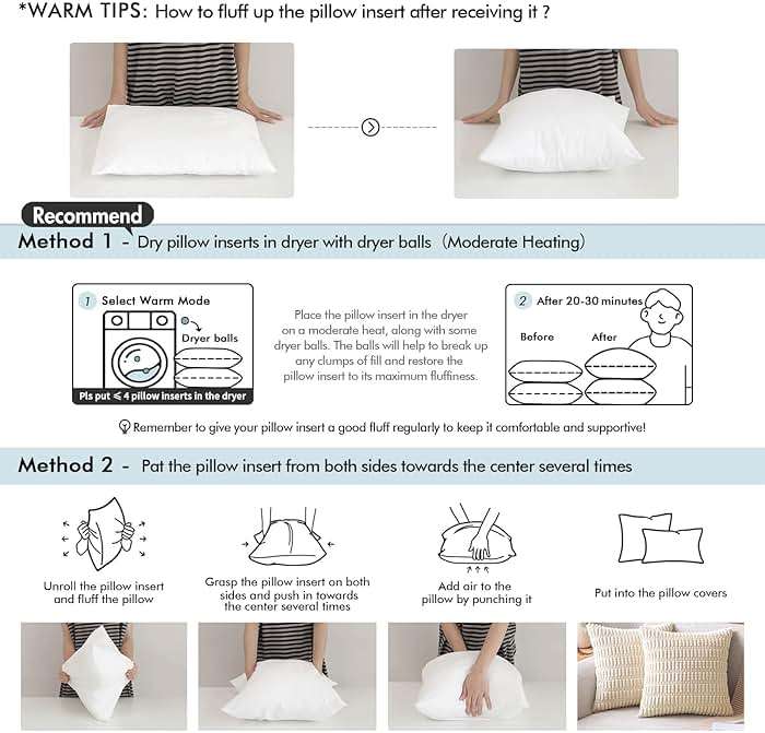 MIULEE Throw Pillow Insert Premium Pillow Stuffer Sham Rectangle for Decorative Cushion Bed Couch Sofa 12x20 Inch - Image 6