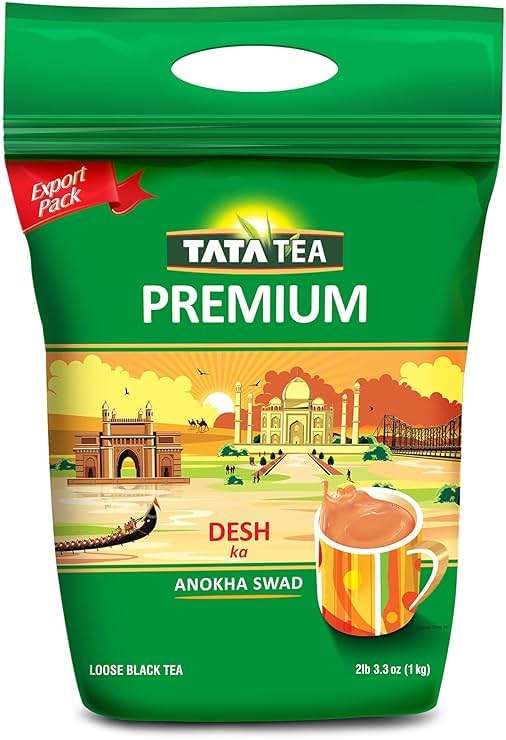 Tetley USA Tata Tea Premium, Loose Leaf Black Tea, Premium Black Tea, 1kg, (Tata_2_South) - Image 1