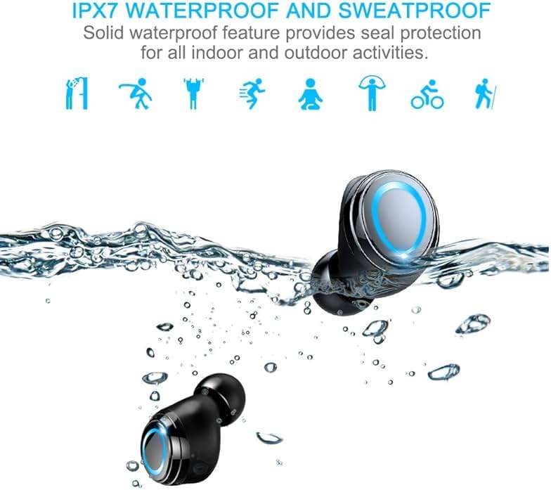 Motast Wireless Earbuds, Bluetooth 5.3 Earbuds 140H Playtime Headphones HD Stereo Noise Cancelling Earphones in Ear with Mic, USB-C Charging Case, IP7 Waterproof Headset for Sports - Image 3
