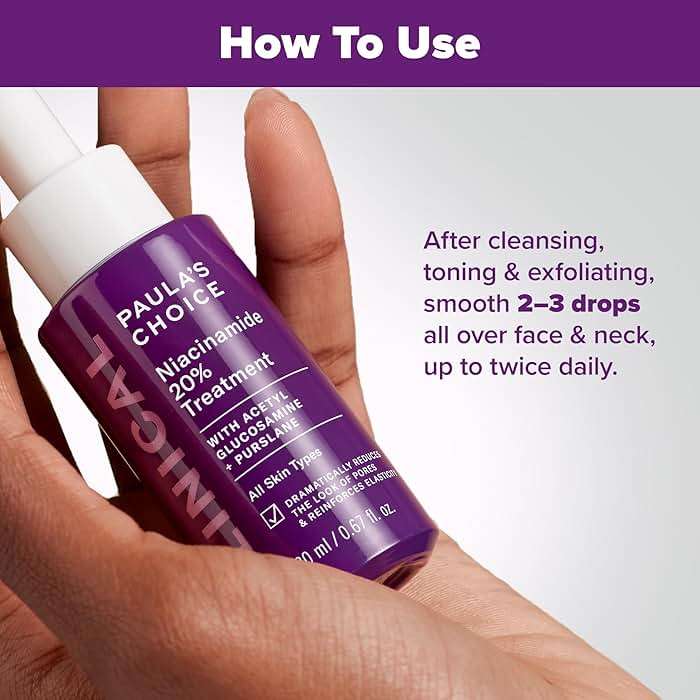 Paula's Choice CLINICAL 20% Niacinamide Vitamin B3 Concentrated Face Serum, Anti-Aging Serum for Face, Treatment for Discoloration & Minimizing Large Pores, Fragrance-Free, 0.67oz - Image 2