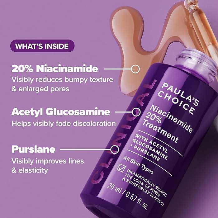 Paula's Choice CLINICAL 20% Niacinamide Vitamin B3 Concentrated Face Serum, Anti-Aging Serum for Face, Treatment for Discoloration & Minimizing Large Pores, Fragrance-Free, 0.67oz - Image 5