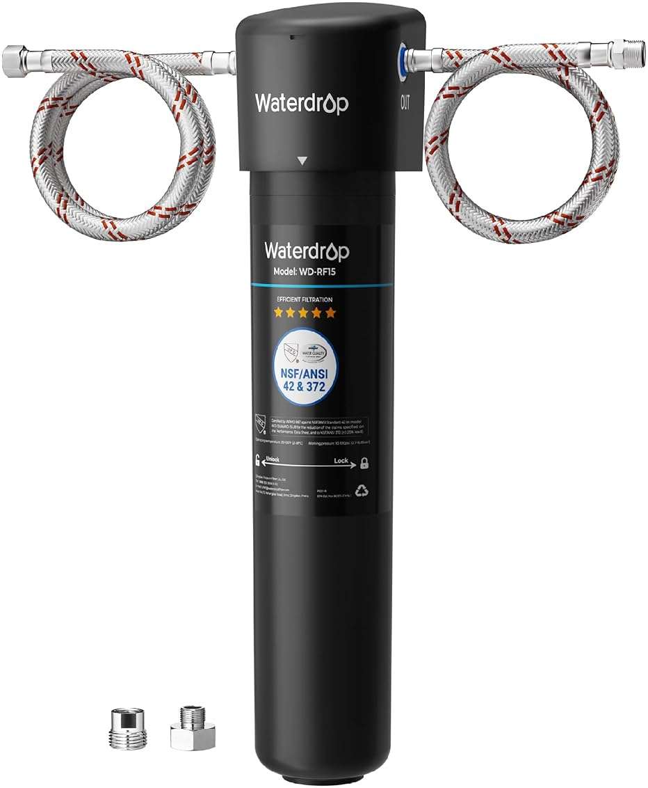 Waterdrop 15UA Under Sink Water Filter System, 19000 Gallons, Reduces Lead, Chlorine, Bad Taste & Odor, Under Counter Water Filter Connects Directly to Your Faucet, NSF/ANSI 42 Certified, 2 Years - Image 1