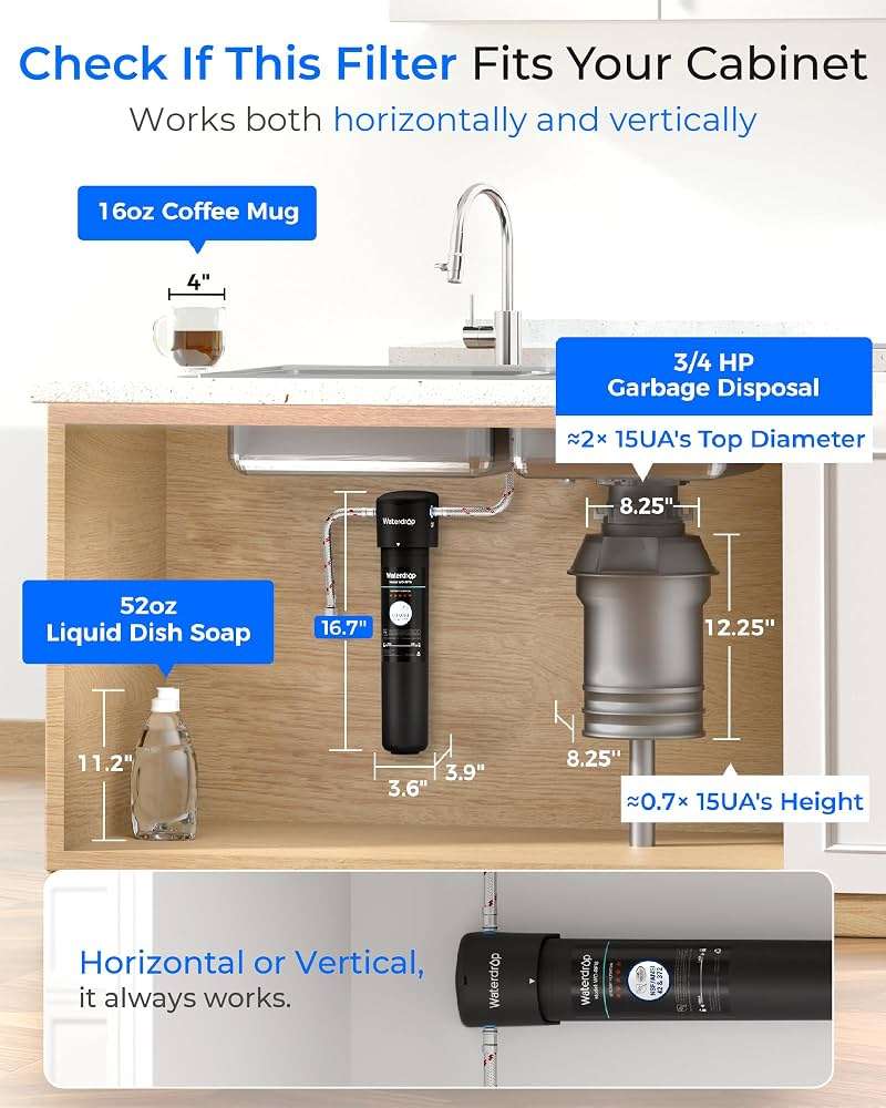 Waterdrop 15UA Under Sink Water Filter System, 19000 Gallons, Reduces Lead, Chlorine, Bad Taste & Odor, Under Counter Water Filter Connects Directly to Your Faucet, NSF/ANSI 42 Certified, 2 Years - Image 5