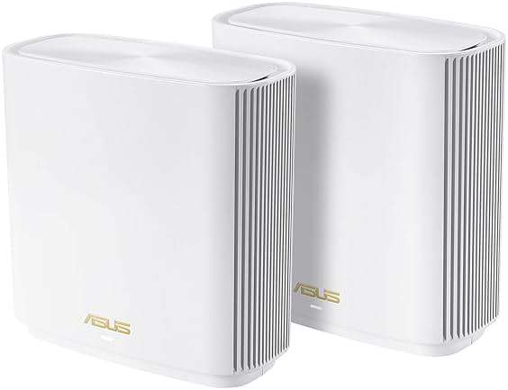 ASUS ZenWiFi AX6600 Tri-Band Mesh WiFi 6 System (XT8 2PK) - Whole Home Coverage up to 5500 sq.ft & 6+ Rooms, AiMesh, Included Lifetime Internet Security, Easy Setup, 3 SSID, Parental Control, White - Image 1