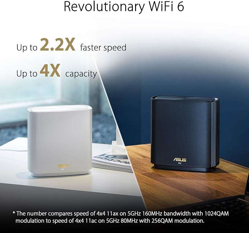 ASUS ZenWiFi AX6600 Tri-Band Mesh WiFi 6 System (XT8 2PK) - Whole Home Coverage up to 5500 sq.ft & 6+ Rooms, AiMesh, Included Lifetime Internet Security, Easy Setup, 3 SSID, Parental Control, White - Image 3
