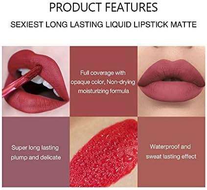 6Pcs Matte Liquid Lipstick Makeup Set, Matte liquid Long-Lasting Wear Non-Stick Cup Not Fade Waterproof Lip Gloss (Set B) - Image 5