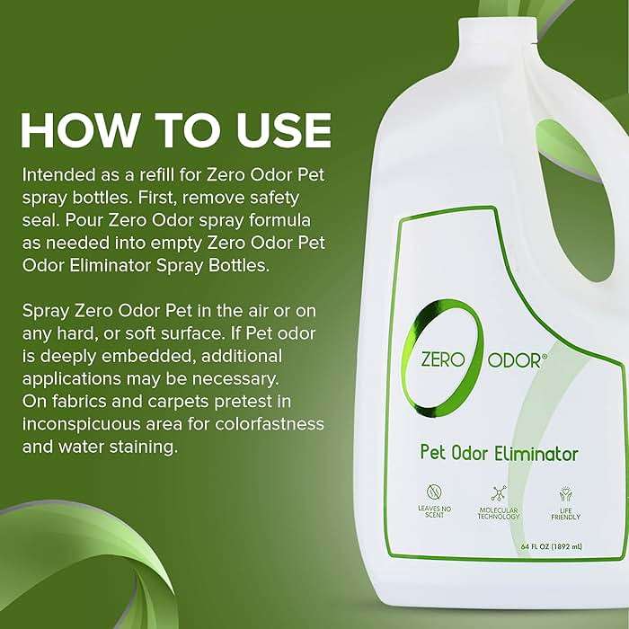 Zero Odor Pet Odor Eliminator, Air and Surface Odor Remover for Carpet, Furniture, and Pet Beds, Refill, 64 oz - Image 8