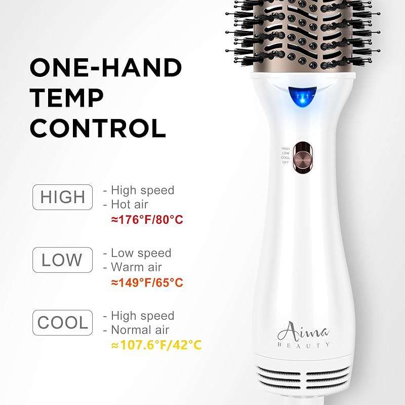 One Step Dryer & Volumizing Hot Air Brush, Blow Dryer, Ceramic Straightener, Curler & Hot Comb 4 in 1 Salon Ionic Hair Styling Tools, White - Image 7
