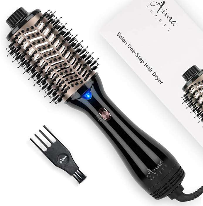 One Step Hair Dryer & Volumizing Hot Air Brush, Blow Dryer, Ceramic Straightener, Curler & Hot Comb 4 in 1 Salon Ionic Brush, Hair Styling Tools, Black - Image 1
