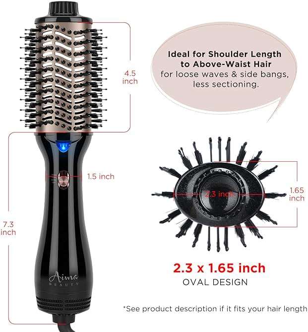 One Step Hair Dryer & Volumizing Hot Air Brush, Blow Dryer, Ceramic Straightener, Curler & Hot Comb 4 in 1 Salon Ionic Brush, Hair Styling Tools, Black - Image 5