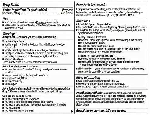 berkley jensen Omeprazole 20 mg Delayed Release Tablets - Heartburn Medicine- Acid Reducer Pills - Treats Frequent Heartburn - 3 x 14-Day Courses, 42 Count Total (Pack of 1) | Heartburn Medicine, Acid Reducer Pills, Treats Frequent Heartburn, 3 x 14-Day Courses - Image 7