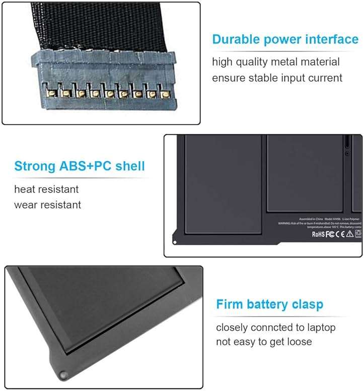 A1377 A1405 A1496 Laptop Battery Compatible with MacBook Air 13 inch A1466 (Early 2015, Early 2014, Mid 2013, Mid 2012, Mid 2011, 2017) A1369 (Mid 2011, Late 2010) MJVE2LL/A MJVG2LL/A MC504 54.4Wh - Image 4