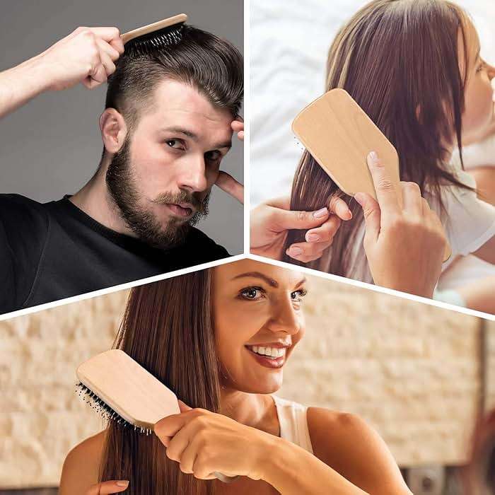 Hair Brush, Sosoon Boar Bristle Paddle Hairbrush for Long Short Thick Thin Curly Straight Wavy Dry Hair for Men Women Kids, No More Tangle, Giftbox & Tail Comb Included - Image 5
