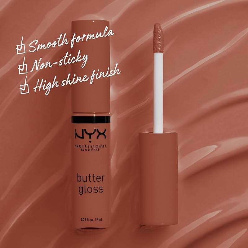 NYX PROFESSIONAL MAKEUP Butter Gloss, Non-Sticky Lip Gloss - Bit Of Honey (Peach Nude) - Image 2