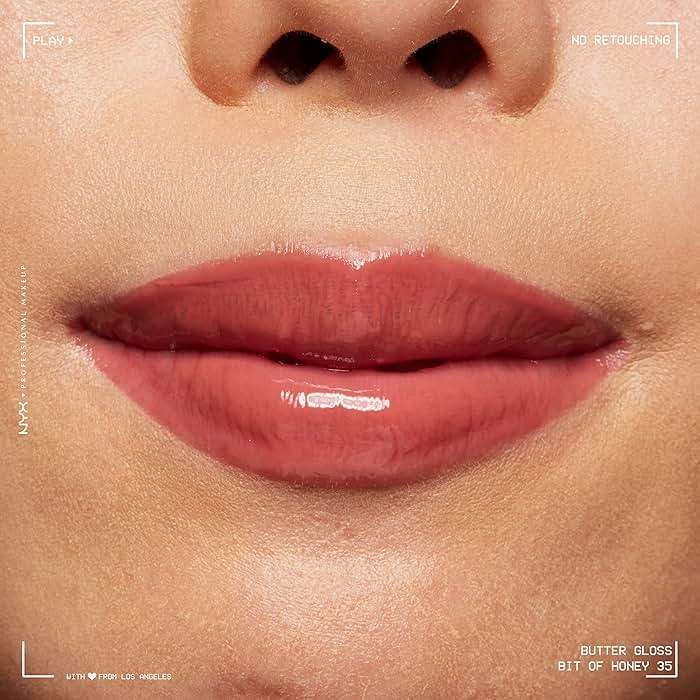 NYX PROFESSIONAL MAKEUP Butter Gloss, Non-Sticky Lip Gloss - Bit Of Honey (Peach Nude) - Image 9