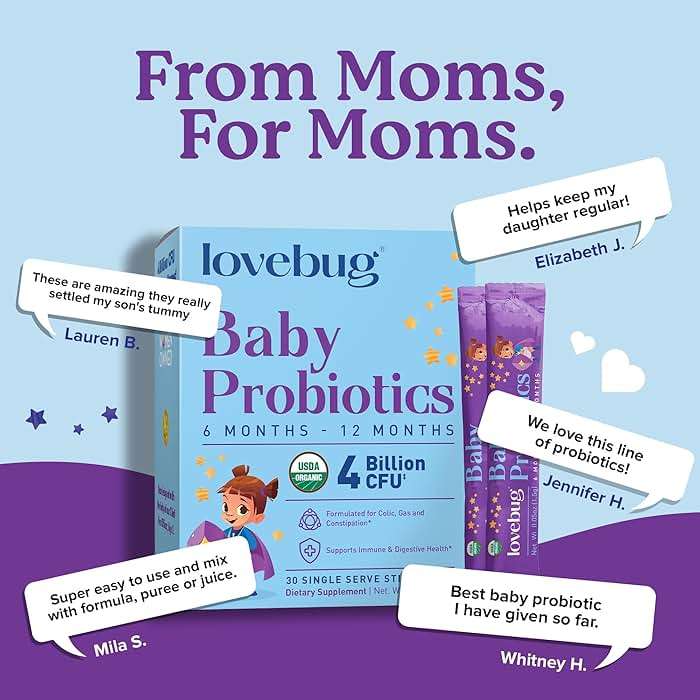 LOVEBUG Award Winning USDA Organic Probiotic for Babies | Multi-Strain 4 Billion CFU | Easy-to-Take Powder | Sugar Free | Ages 6-12 Months | 60 Packets - Image 6