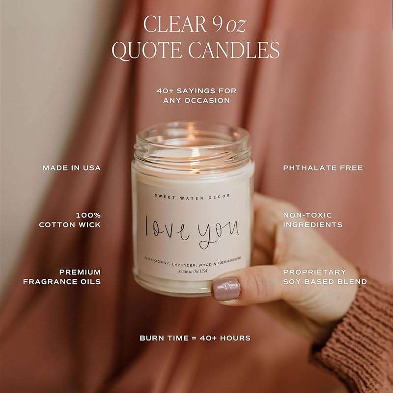 Sweet Water Decor, Be Still and Know, Sea Salt, Jasmine, Cream, and Wood Scented Soy Wax Candle for Home - Christian Candle Gifts for Women - 9oz Clear Jar, 40 Hour Burn Time, Made in the USA - Image 5