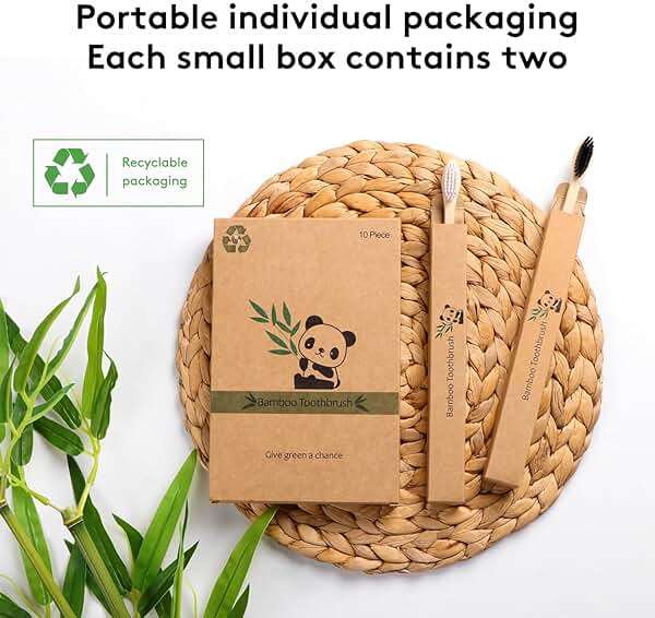 Virgin Forest 10 Count Bamboo Toothbrush, Soft Bristle for Adults, Eco Friendly Natural Wooden Toothbrushes, Vegan Organic Bamboo Travel Tooth Brush (10 Colors) - Image 5
