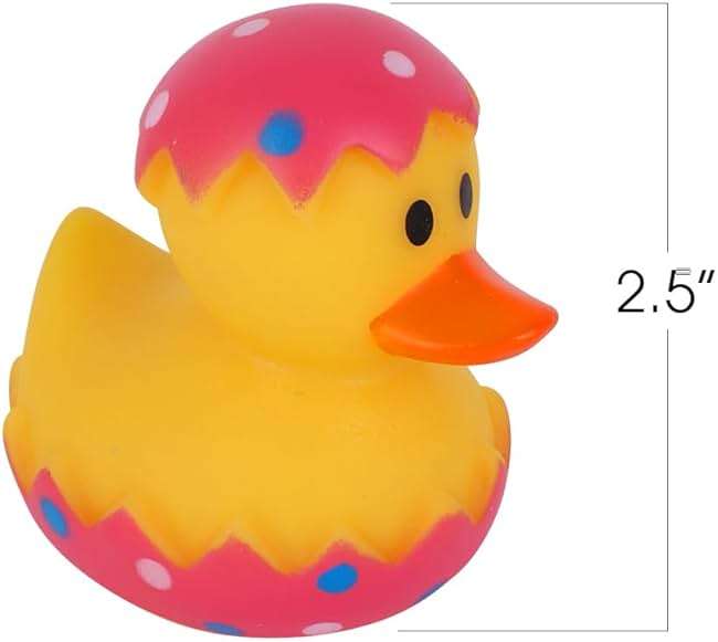 ArtCreativity 2.5 Inch Easter Rubber Ducks for Kids, Assorted Mini, Basket Stuffers, Egg Hunt Surprise Toys, Party Favors, Jeep and Bath, 12-Pack - Image 3