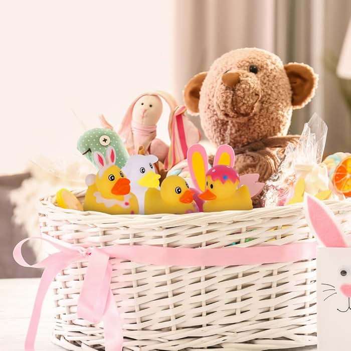 ArtCreativity 2.5 Inch Easter Rubber Ducks for Kids, Assorted Mini, Basket Stuffers, Egg Hunt Surprise Toys, Party Favors, Jeep and Bath, 12-Pack - Image 5