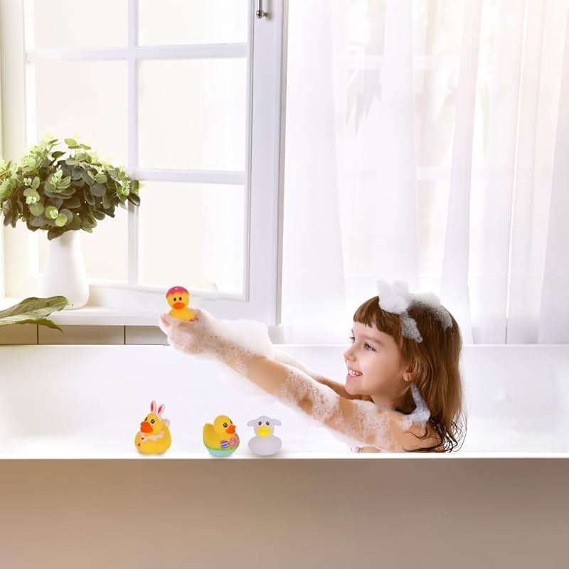 ArtCreativity 2.5 Inch Easter Rubber Ducks for Kids, Assorted Mini, Basket Stuffers, Egg Hunt Surprise Toys, Party Favors, Jeep and Bath, 12-Pack - Image 6