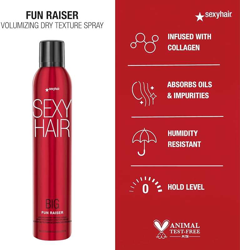 SexyHair Big Fun Raiser Volumizing Dry Texture Spray, 8.5 Oz | Up to 48 Hour Hold | Added Volume | Up to 24 Hour Humidity Resistance | All Hair Types - Image 3