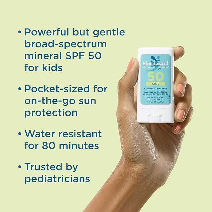 Blue Lizard Kids Mineral SPF 50 Sunscreen Stick, Zinc Oxide, 100% Mineral Actives, Developed for Kids’ Sensitive Skin, TSA-Friendly, Vegan, Paraben-free, Fragrance-Free, 0.5 oz - Image 2